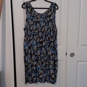 Blue and black floral dress